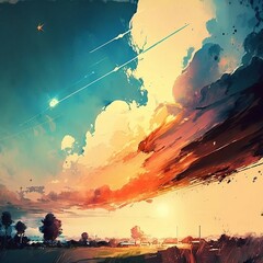 Sky illustration, landscape
