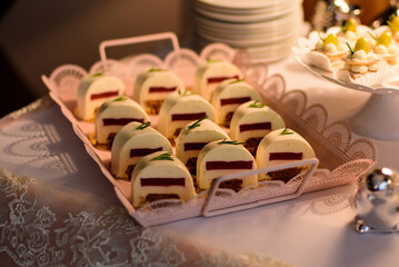 Delicious sweets on candy bar.  