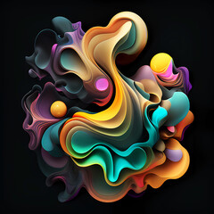 Multicolored abstraction. Generative AI. 