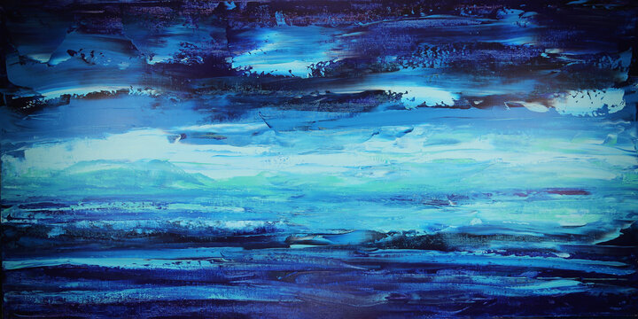 Abstract art painting ocean seascape