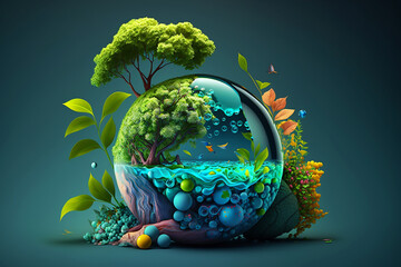 world environment and Earth day concept with green globe - Powered by Adobe