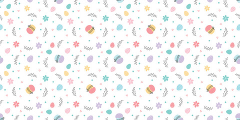 Cupcake seamless pattern. Easter cake background