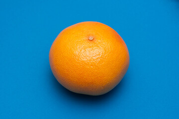 Orange Grapefruit isolated on cyan blue background