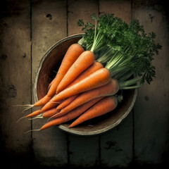 Carrots fresh from garden. Ai Generated