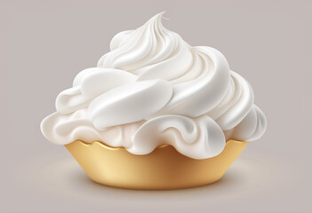 Fototapeta na wymiar A Heavenly Artificial Render of Whipped Cream: Soft, Light, and Luscious