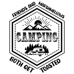 Obraz premium Camping Adventures mountains Outdoors Vector illustration t-shirt design Graphic T-Shirt Design