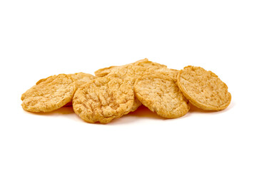Heap of corn chips, isolated on white background.