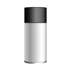 Aerosol spray can mockup on white background