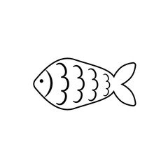 French April Fool's Day. Poisson d'avril. Black white fish for your design. Vector illustration