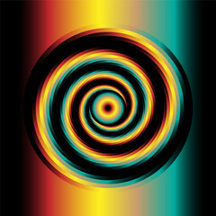Abstract spiral pattern on a colorful background.