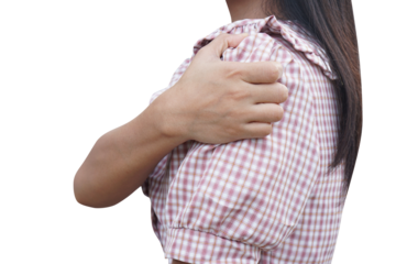 woman having pain in her shoulder