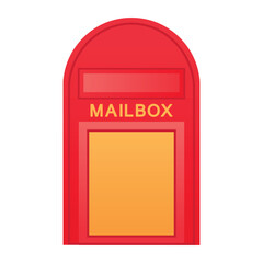 Red mailbox on white background