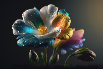 Obraz na płótnie Canvas Flower with iridescent petals