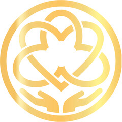golden hand mandala circular logo vector celtic image