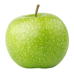 Ripe green apple isolated without leaf on transparent background