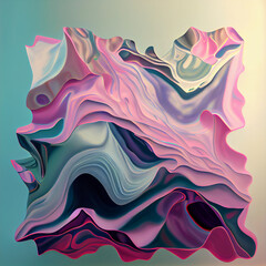 Pastel Wavy Abstract Wallpaper - AI Generated 