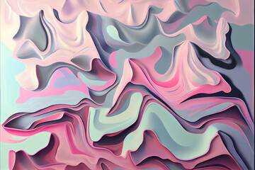Pastel Wavy Abstract Wallpaper - AI Generated 
