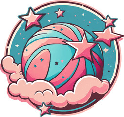 Vector Illustration of logo design for girls basketball team