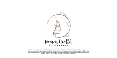 Woman health logo design inspiration unique concept Premium Vector