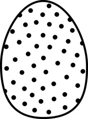 Easter egg outline with polka dots