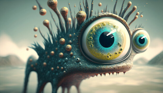 Funny, Bizarre Monster in the Desert Generative AI