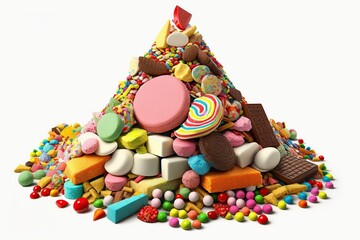 Fototapeta na wymiar illustration, many sweets and confectionery ,generative ai