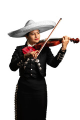 female mexican mariachi woman playing violin