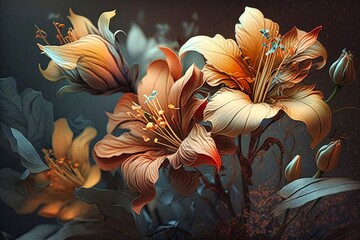 Künstlerische Blumen Generative AI