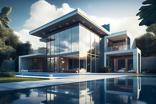beautiful modern home, swimming pool, luxury house,villa, masion