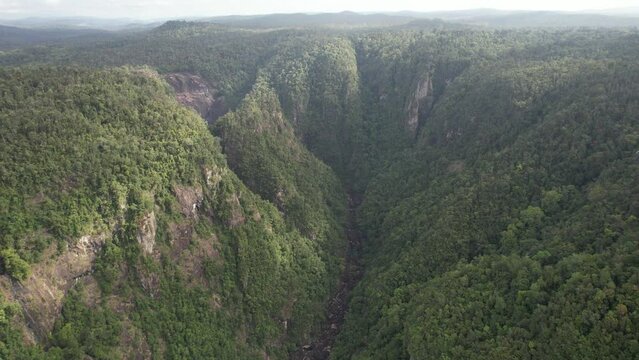 Spectacular cinematic aerial footage of Tully Gorge Queensland Australia
