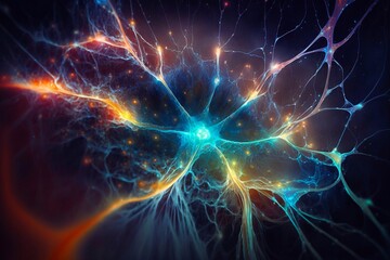 Glowing Digital Brain Data Use Machine Learning Modern Futuristic Technology New Memory. Generative AI