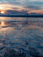 Fototapeta na wymiar Sunset at Westerland beach, Sylt