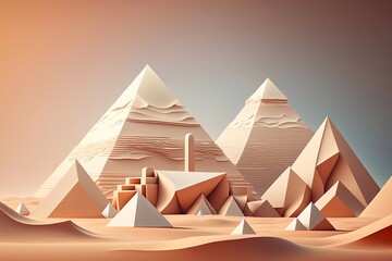 General view of pyramids. Generative AI