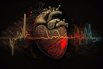 Heart rate pulse. Generative AI