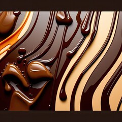 Chocolate and Carmel Background, generative ai