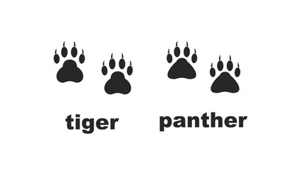 panther and tiger foot Print Logo Template. Paw Print Logo Design. Vector Illustration
