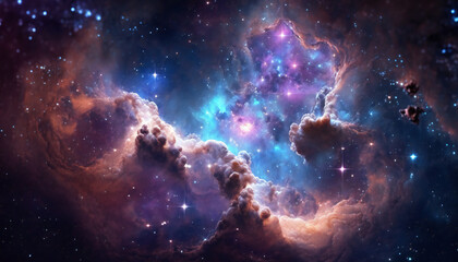 Fototapeta na wymiar A view from space to a galaxy - Stars and nebula in space - Space wallpaper - Generative AI