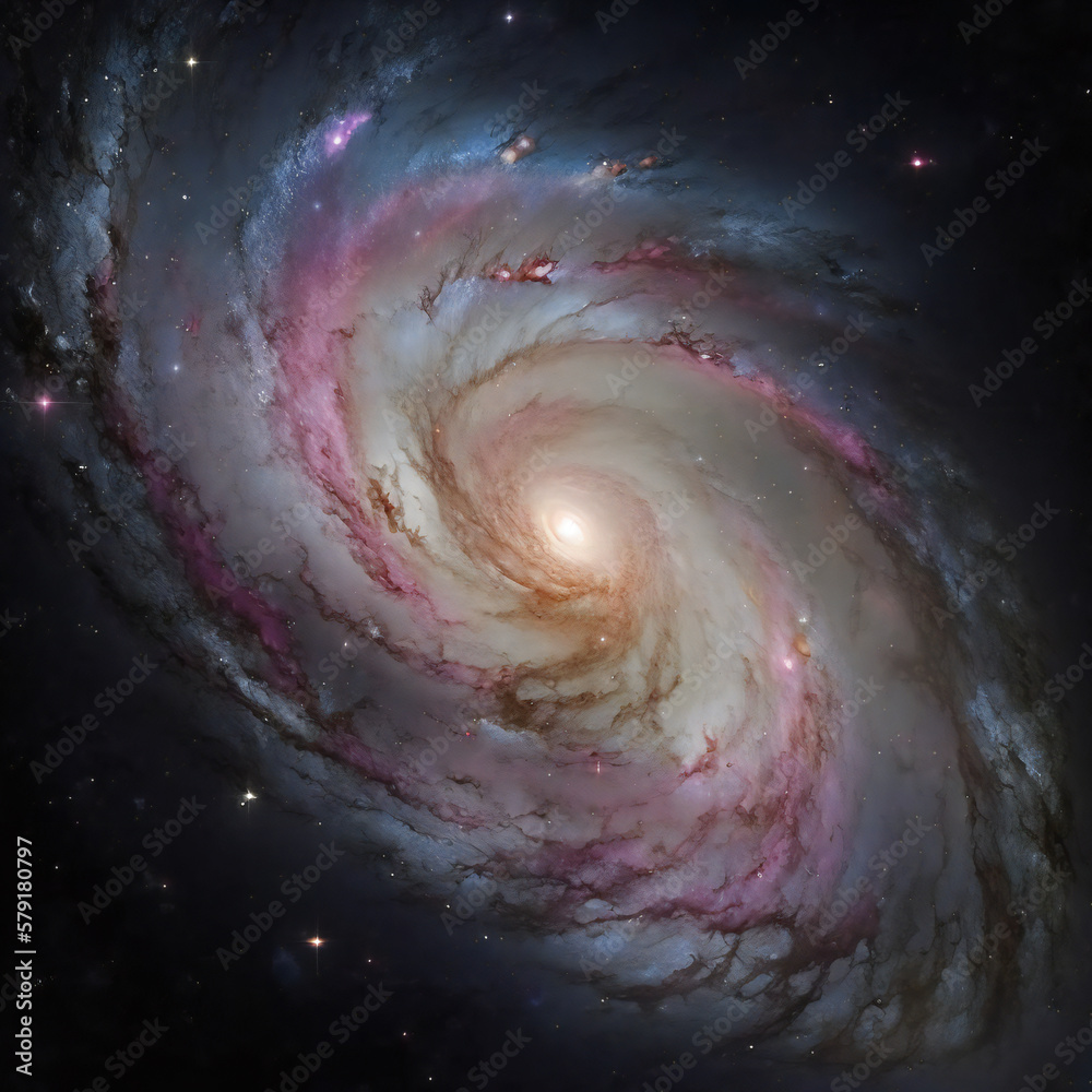 Wall mural a view from space to a galaxy - stars and nebula in space - space wallpaper - generative ai