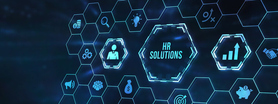 Internet, Business, Technology And Network Concept. Hr Solutions. 3d Illustration.