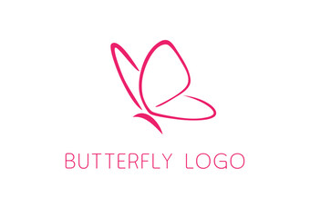 An elegant and simplistic butterfly logo concept