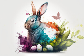 Fototapeta na wymiar Easter bunny illustration created using generative AI.
