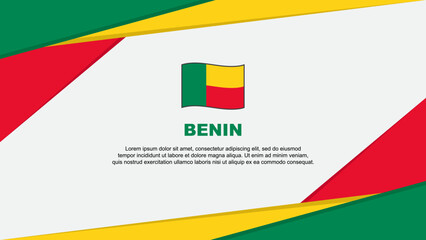 Obraz premium Benin Flag Abstract Background Design Template. Benin Independence Day Banner Cartoon Vector Illustration. Benin