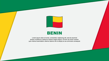 Obraz premium Benin Flag Abstract Background Design Template. Benin Independence Day Banner Cartoon Vector Illustration. Benin Banner