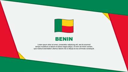 Benin Flag Abstract Background Design Template. Benin Independence Day Banner Cartoon Vector Illustration. Benin Independence Day