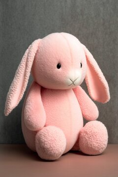illustration, pink rabbit with floppy ears, ai generative
