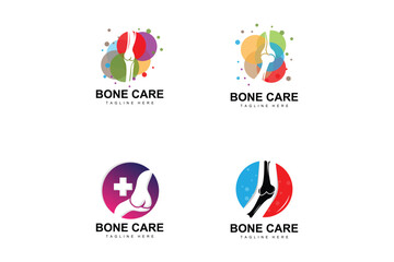 Fototapeta na wymiar Bone Care Logo, Body Health Vector, Design For Bone Health, Pharmacy, Hospital, Health Product Brand