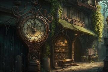 Where Time Stands Still - A Haven for the Enchanted Goods at the Local Magik Market Generative AI