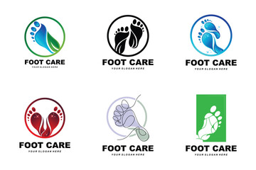 Foot Care Logo Design Health Illustration Woman Pedicure Salon Vector