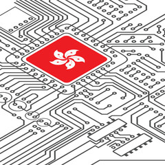 Electric circuit perspective Hong Kong microchip