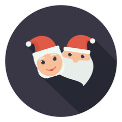 icon in png of santa claus and mother christmas dark background